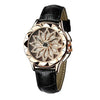 Luxury White Flower Womens Watch Analog Quartz Waterproof Wristwatches Elegant Leather Strap Modern Design by Stevvex