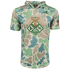 Seamhead Hunting Club HyperMAX Short Sleeve Camo Baseball Hoodie by Seamhead Swag