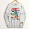 Nostalgic Rudolph Reindeer Crewneck – Unisex Christmas Jumper with Unique Sleeve Graphic by Dog Mom Hat