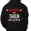 "I'm Taken" Funny Gift Hoodie – Don't Flirt With Me Unisex Pullover by Dog Mom Hat