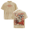 Akaza Upper Moon 3 T-Shirt – Demon Slayer Infinity Castle Arc Graphic Tee, Vintage Washed Oversized Anime Shirt by Dog Mom Hat