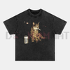 "WACKY CAT" Oversized Washed T-Shirt by Dog Mom Hat