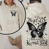 Karma Fairy Skull Butterfly Hoodie – Custom Gen X/Millennial Dark Humor, Two-Sided Classic Fit, 100% Cotton Unisex by Dog Mom Hat