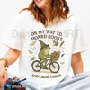 On My Way To Hoard Books And Cause Chaos" T-Shirt – Funny Frog Tee by Dog Mom Hat