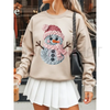 Yarnaby the Snowman Knit Graphic Crewneck by Dog Mom Hat