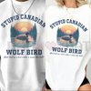 "Stupid Canadian Wolf Bird" T-Shirt – Hockey Romance Inspired Tee, Funny LGBT Hockey Fan Gift, BookTok Sarcastic Sports Romance Graphic Top, Unisex Apparel by Dog Mom Hat