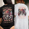"The Good Girl In Me Got Tired" Lady's Skull T-Shirt by Dog Mom Hat