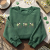 Embroidered Shamrock Meadow Crewneck by Dog Mom Hat