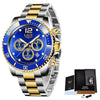 Multifunctional Mens Business Watch Luxury Military Quartz Stainless Steel Round Analog Wrist Watch For Men by Stevvex