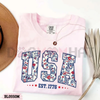 Floral USA Shirt – Retro Botanical America Tee by Dog Mom Hat