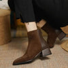 Women’s Suede Mid-Heel Martin Boots – Chic Casual Ankle Boots by FitiqueFit