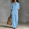 Women's Bohemian Cotton-Blend Top & Pants Set – Resort Lounge Co-ord by FitiqueFit