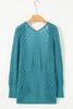 Jet Stream Mix Pattern Hollow Knit Open Front Cardigan
