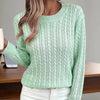 Women’s Textured Crew‑Neck Pullover Top by FitiqueFit