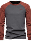 Men's Contrast Round Neck Raglan Sleeve T-Shirt