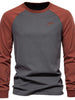 Men's Contrast Round Neck Raglan Sleeve T-Shirt