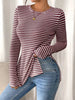 Slit Striped Long Sleeve Casual T-Shirt by Simply Love