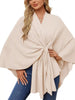 Solid Color Tie-Front Knit Cape Top by Wild and Free Boutique