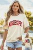 Beige MISSISSIPPI/ MS Reversible Printed Preppy Short Sleeve Top by Wild and Free Boutique
