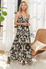 Crisscross Two-Tone V-Neck Maxi Dress For Summer – Elegant, Sophisticated, Trendy, Fashionable, Stylish, Glamorous Evening Wear by Stevvex
