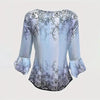 Women’s V-Neck 3/4 Sleeve Button-Front Tunic Blouse by FitiqueFit