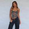 New Sexy Mesh Leopard-Print Fake Two-Piece Camisole Top by My Store