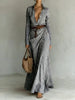 Women's Belted Irregular Pleated Dress by FitiqueFit