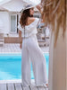 Ruffled Off  Shoulder Wide Leg Jumpsuit
