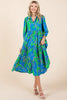 New Summer Tiered Printed Collared Neck Midi Dress – Chic and Sophisticated Midi Dress with Layered Design and Polished Collared Neckline by Stevvex