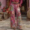 Womens Denim Jeans Womens Trousers With Colorful 3D Floral Prints by My Store