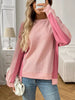 Color Block Waffle Knit Long Sleeve T-Shirt by Simply Love