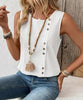 Women's Loose-Fit Round-Neck Cotton Tank Top – Casual Elegant Solid Color by FitiqueFit