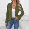 Women's Slim Fit Solid Color Blazer – French Style Long Sleeve Jacket by FitiqueFit