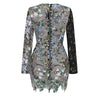 New Sequined Embroidered Round-neck Long-sleeved Dress Hip Skirt For Women