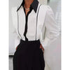 Women’s Black White Colorblock Shirt by FitiqueFit