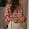 Boho Floral V-Neck Drawstring Blouse by FitiqueFit