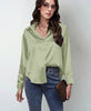 Women’s Satin Lapel Button-Down Blouse by FitiqueFit