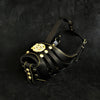 ''Maximus'' Basket Muzzle Black & Gold by Bestia Dog Gear