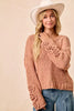BiBi Chunky Knit Sweater with Flower Detail Sleeves by FitiqueFit
