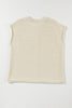 Oatmeal Solid Color Cap Sleeve Knitted Sweater