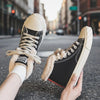 Women’s Warm Black Winter Thick Flat High-Top Velvet Canvas Shoes by FitiqueFit
