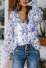 Blue Cakewalk Floral Smocked Blouse by Wild and Free Boutique