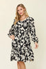 Double Take Full Size Printed Ruffle Hem Dress with Pocket Stylish & Functional Women Dress by Stevvex