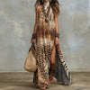 Women's Sleeveless Split Floral Print Maxi Dress by FitiqueFit
