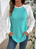 Waffle Knit Raglan Sleeve T-Shirt by Wild and Free Boutique