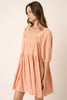 Pintuck Detail Tie Back Mini Dress For Women – Chic and Trendy Mini Dress with Playful Tie Back and Textured Pintuck Design by Stevvex