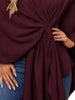 Solid Color Tie-Front Knit Cape Top by Wild and Free Boutique