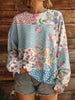 Women’s Printed Crew-Neck Sweatshirt – Long Sleeve Casual Top by FitiqueFit