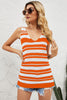 Openwork Striped Wide Strap Knit Vest