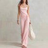 Women's Solid Color Sleeveless Top & Pants Two-Piece Set by FitiqueFit